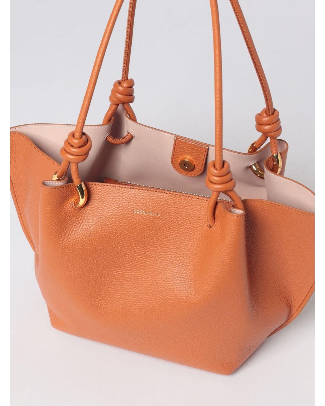 Coccinelle Orange Leather Finn Shoulder Bag