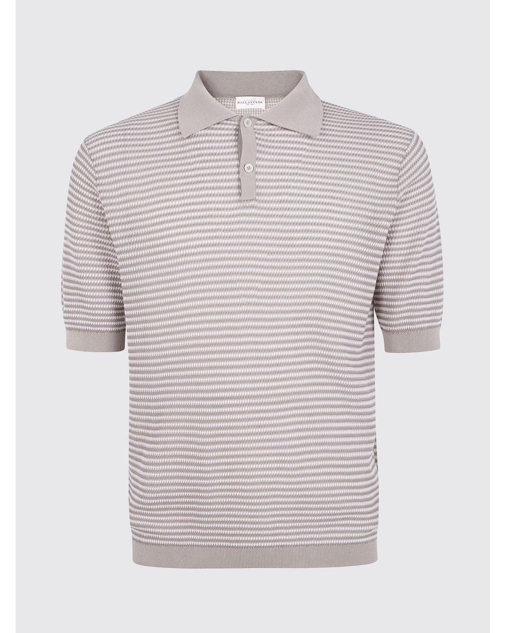 Ballantyne Blue Knitted Polo Shirt for men