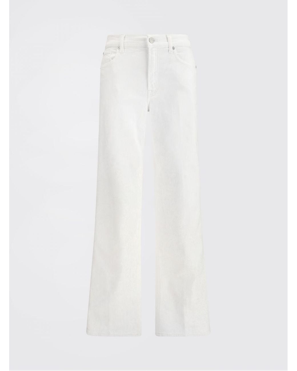 7 For All Mankind White Straight Stretch Denim Jeans