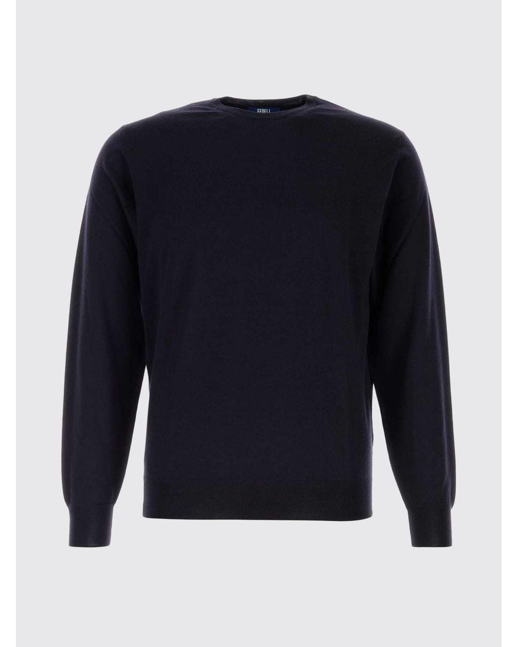 Fedeli Blue Crew-Neck Jumper for men