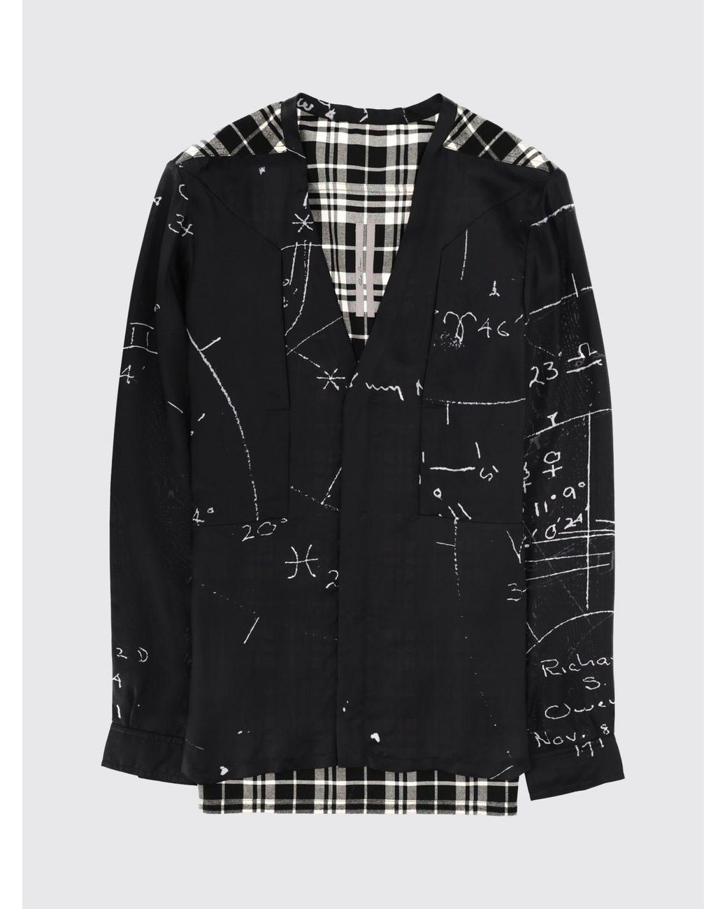 Rick Owens Black Printed Cotton Blend Shirt for men