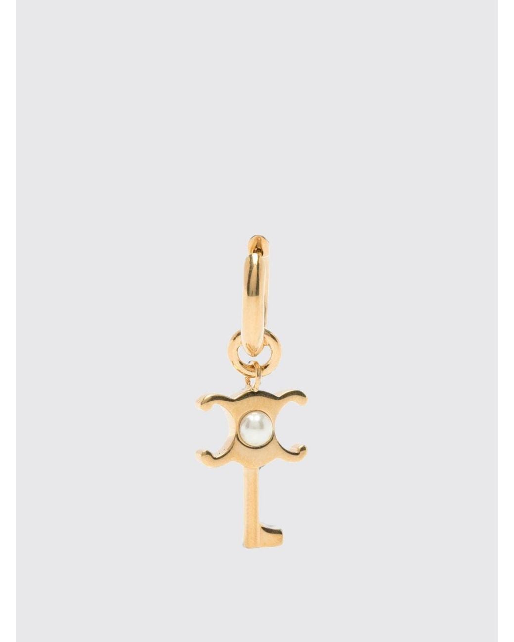 Céline White Triomphe-Tone Necklace With Synthetic Pearls