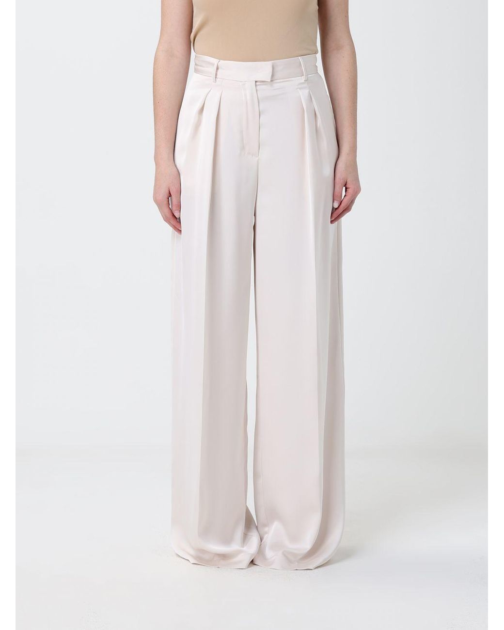 SIMONA CORSELLINI Pink Satin Palazzo Trousers