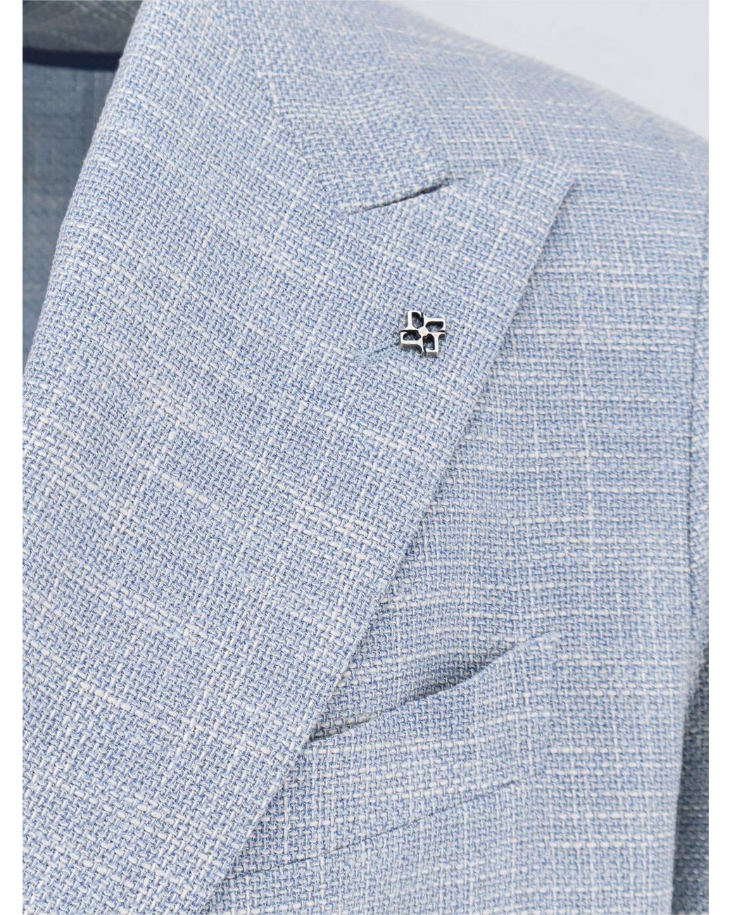 Tagliatore Gray Double-Breasted Wool Blend Blazer for men