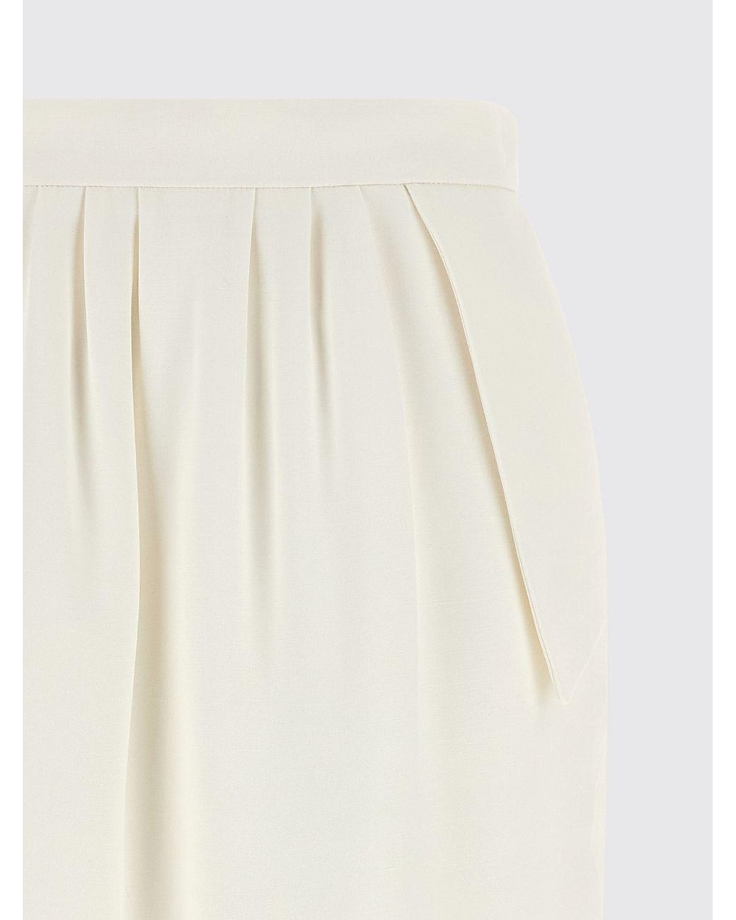 Stella McCartney White High-Waisted Crêpe Midi Pencil Skirt With Darts