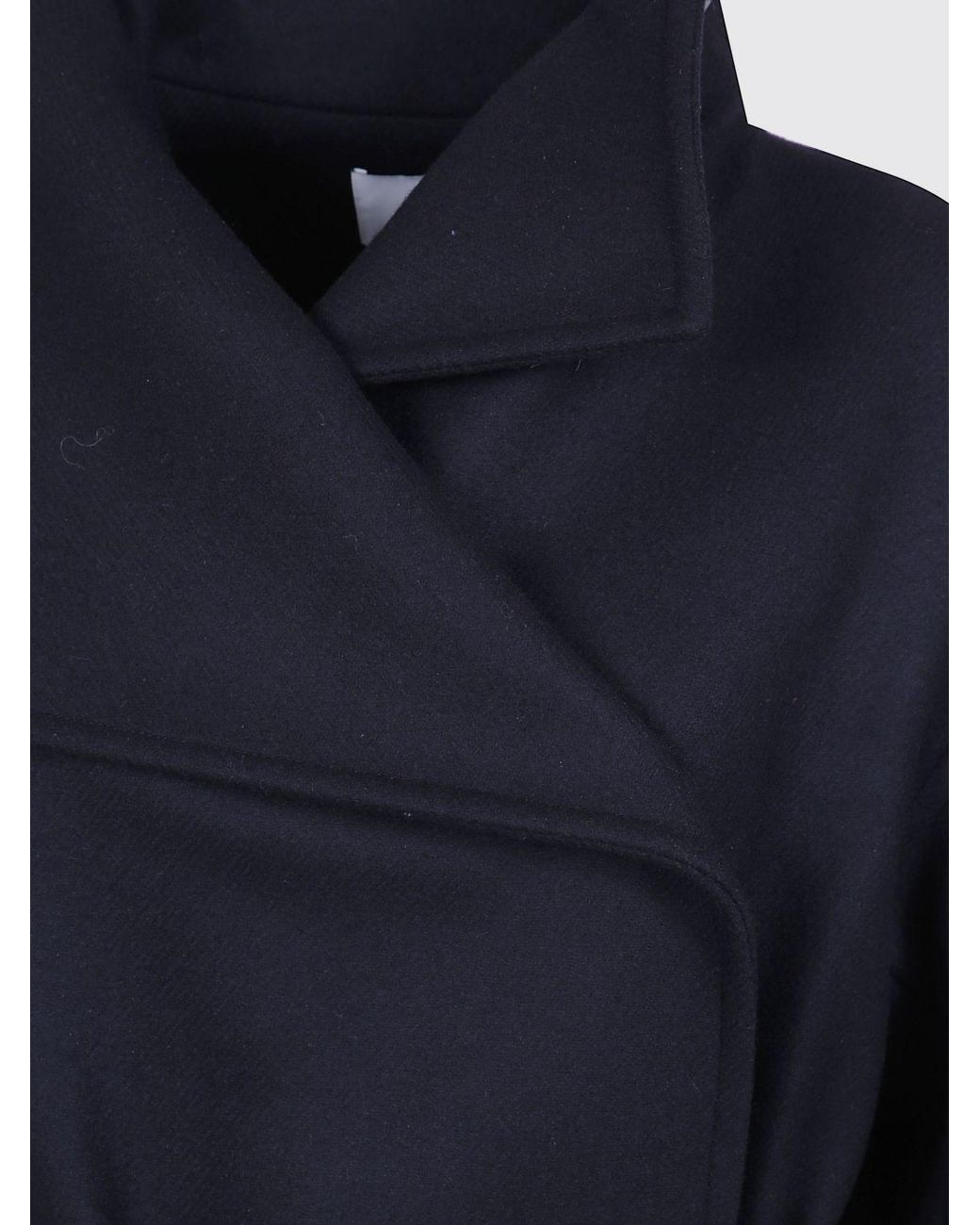 Joseph Blue Hooded Virgin Wool Blend Robe Coat With Shawl Collar And Belt