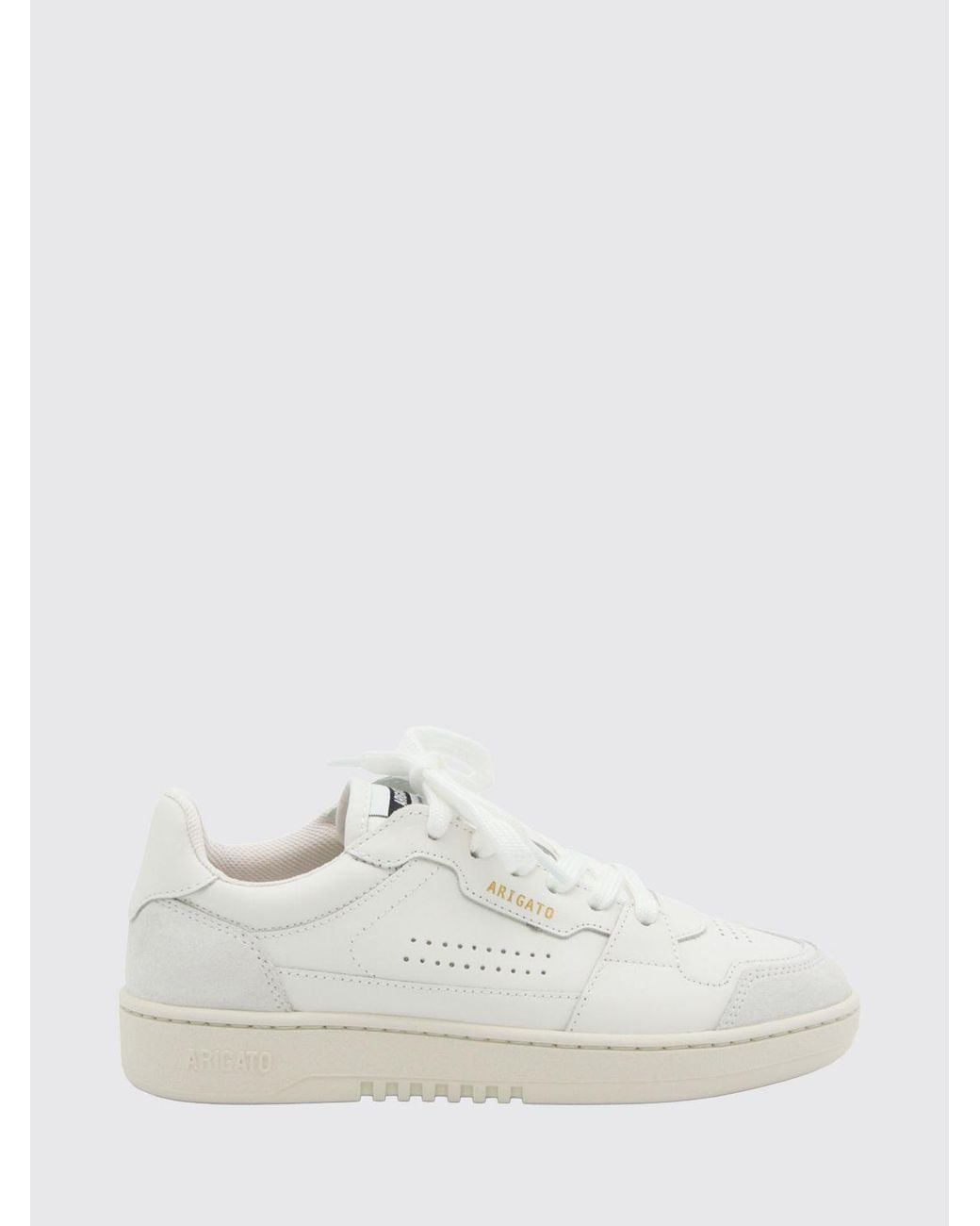 Axel Arigato White Dice Lo Leather And Suede Sneakers With Perforated Toe