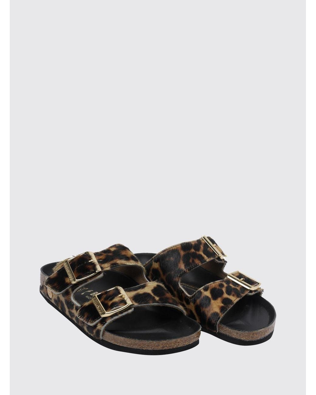 Birkenstock White Arizona Animal Print Pony Hair Flat Sandals