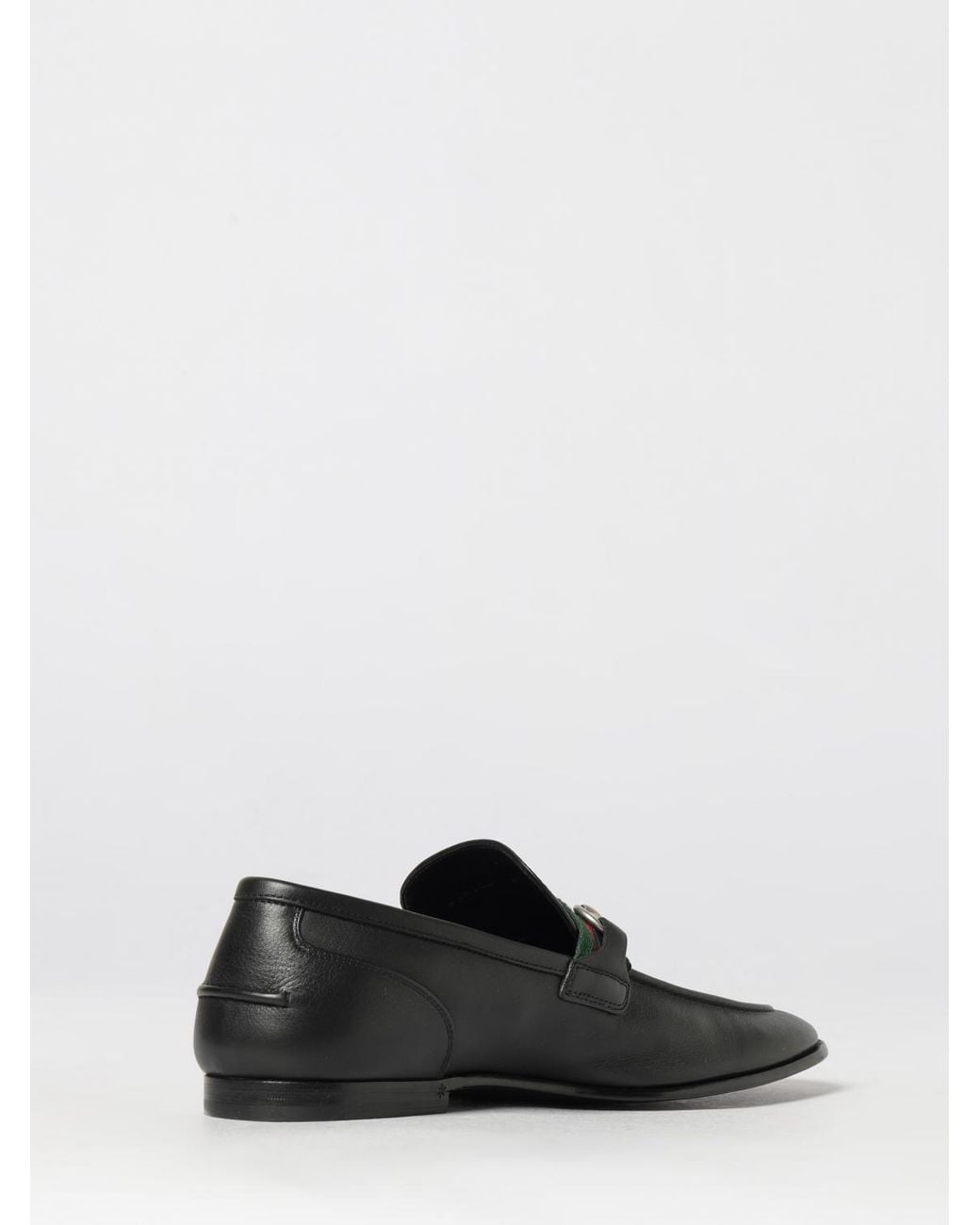 Gucci White Como Leather Loafers With Horsebit Detail And Web Stripe for men