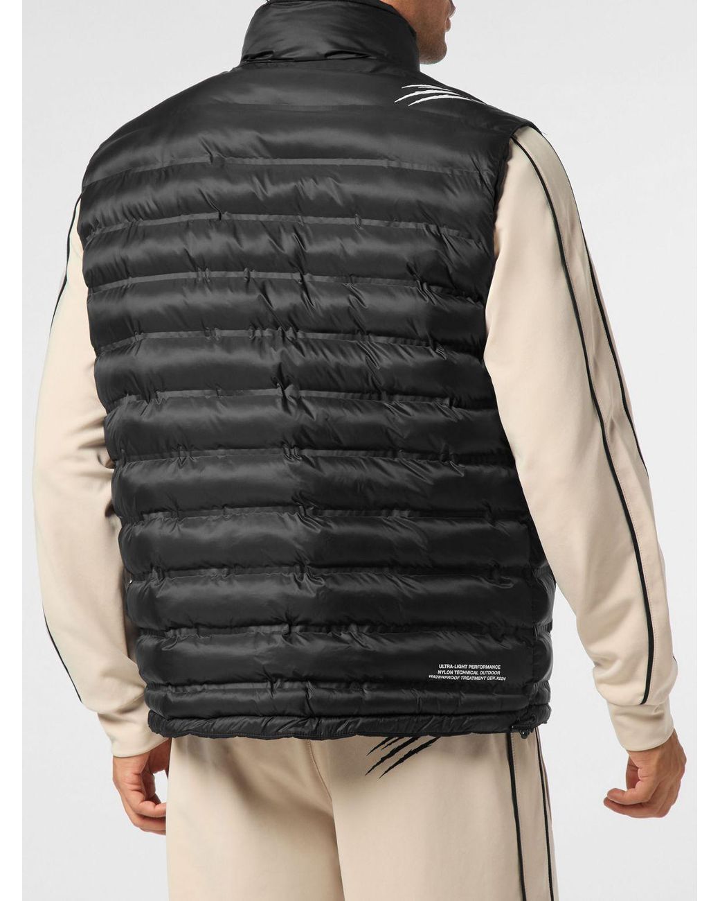 Philipp Plein Black Padded Quilted Nylon Vest for men