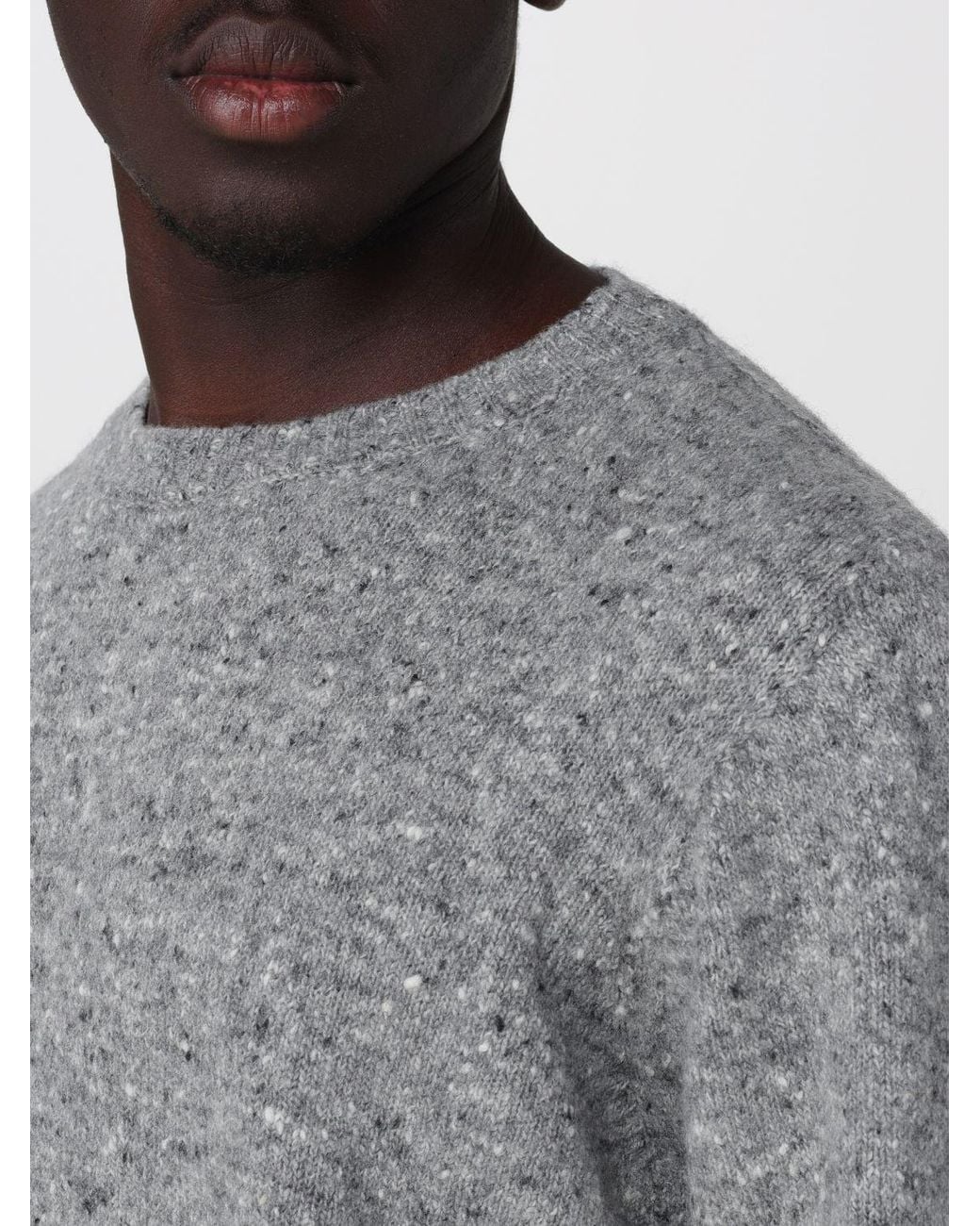 Drumohr Gray Long-Sleeved Crewneck Jumper for men