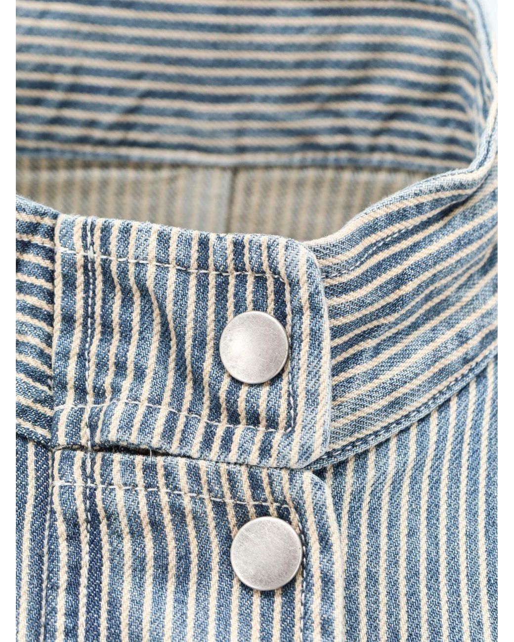 Isabel Marant Gray Edany Striped High-Neck Denim Jacket