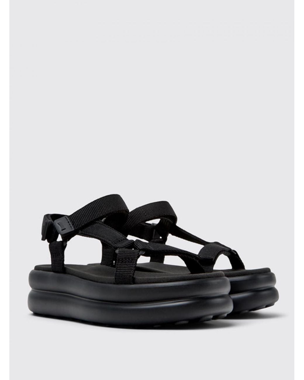 Camper Black Pelotas Platform Sandals