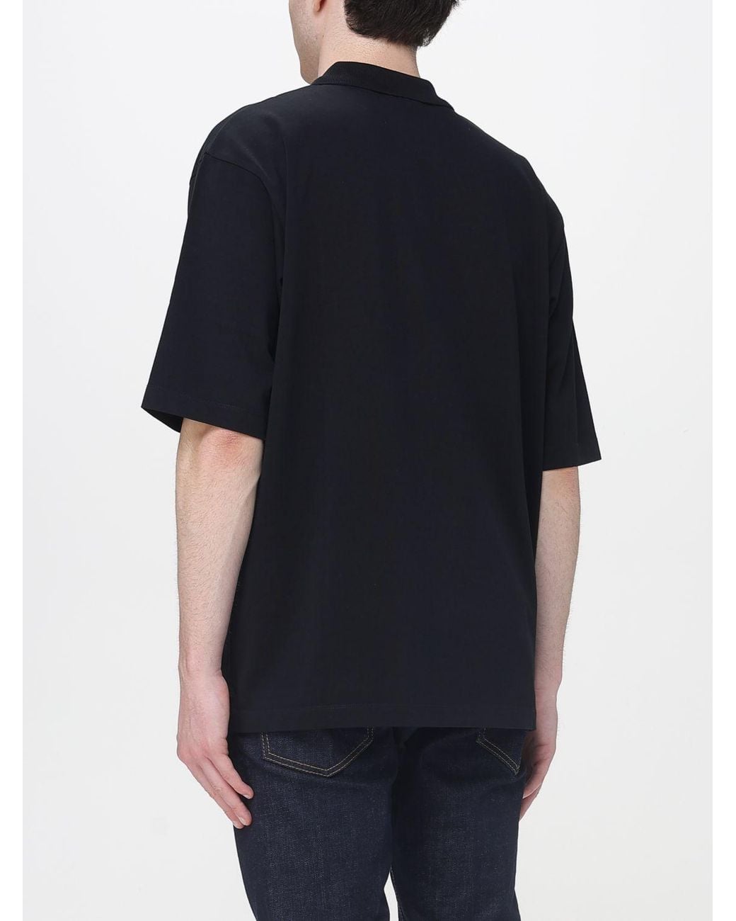 DSquared² Black Cotton Polo Shirt With Logo for men