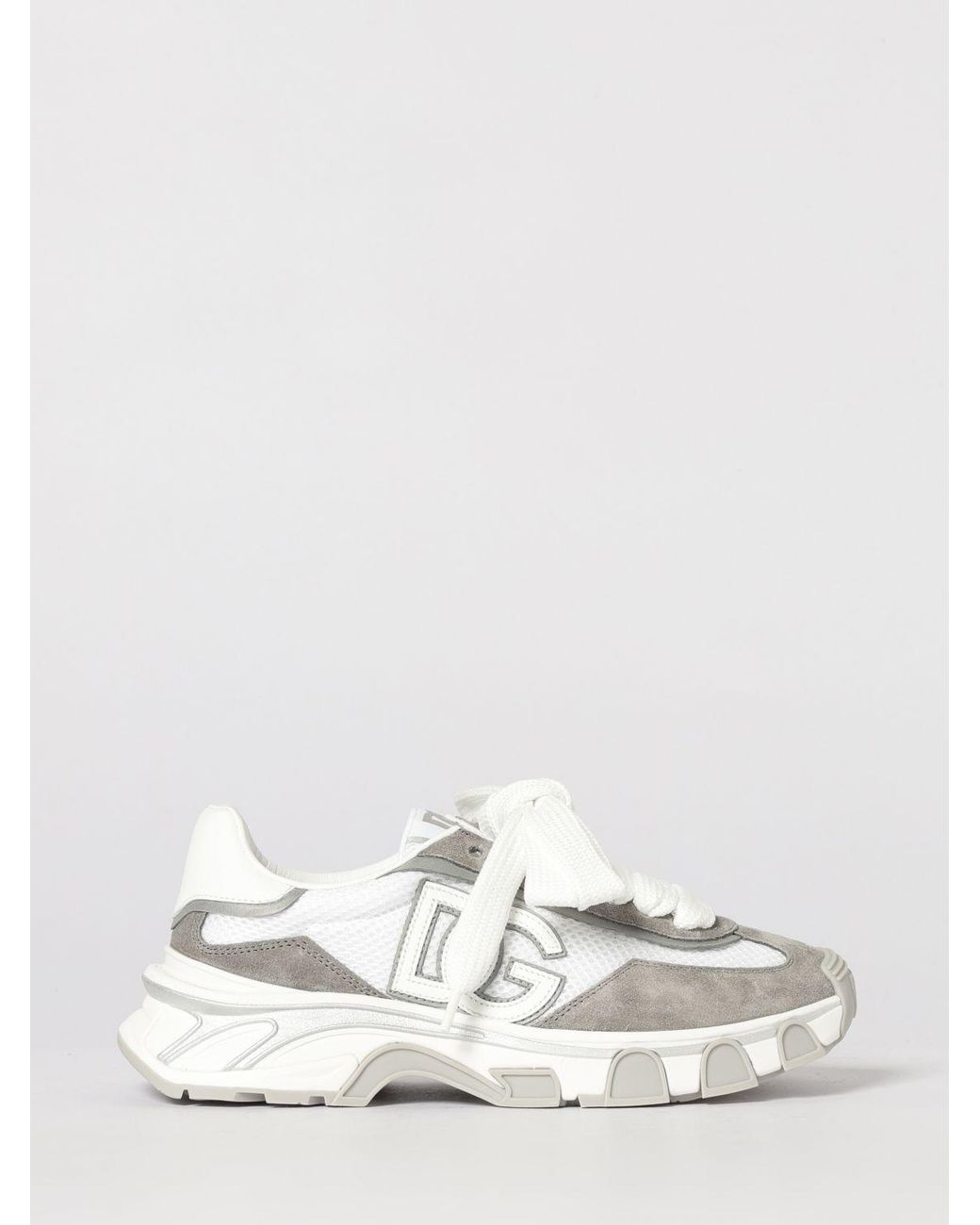 Dolce & Gabbana White Dolce &Amp Gabbana Dg Country Road Suede And Mesh Sneakers