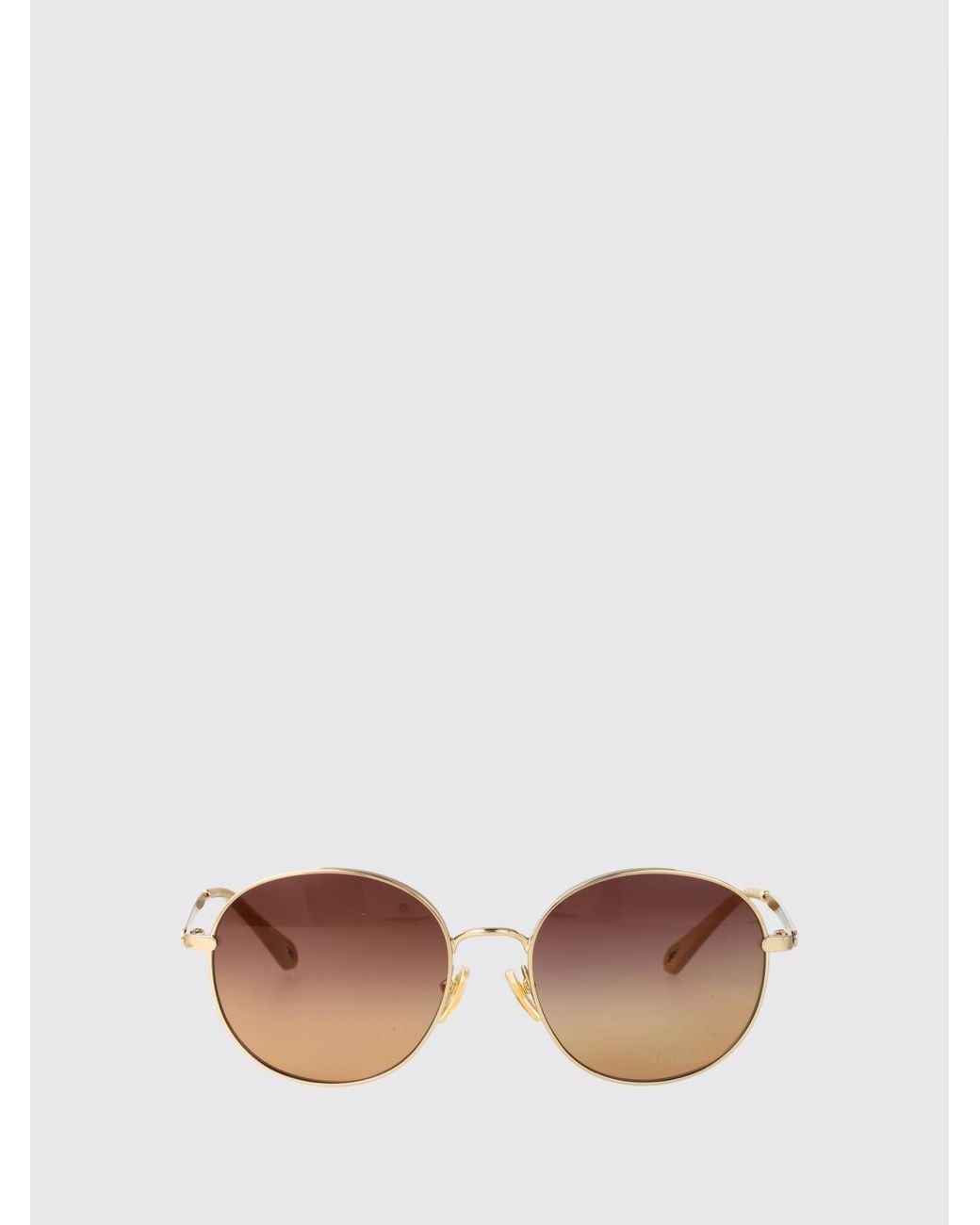 Chloé Metallic Chlo&Eacute Metal Aviator Sunglasses With Rounded Frame