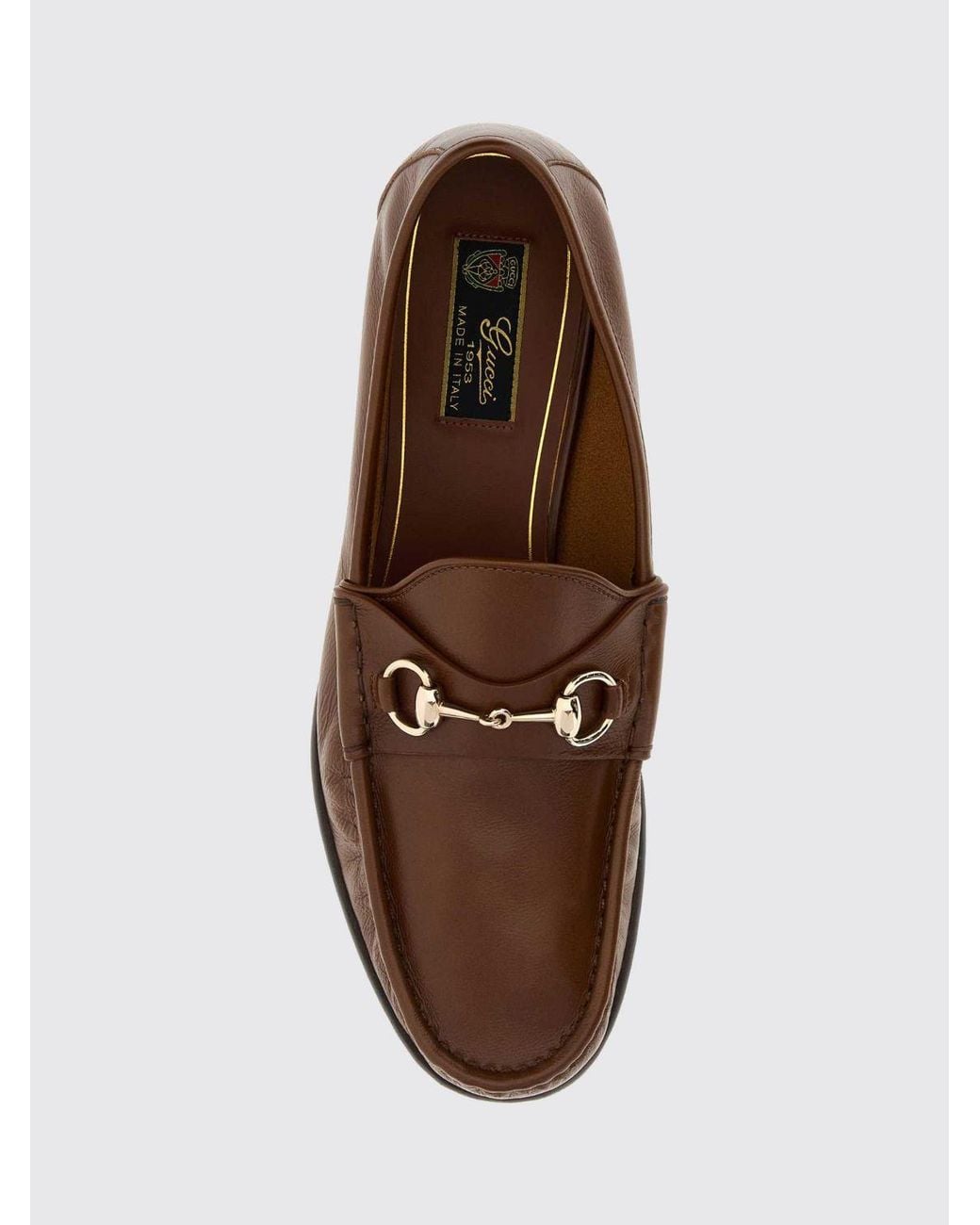 Gucci Brown Lugano Smooth Leather Loafers With Horsebit Detail for men