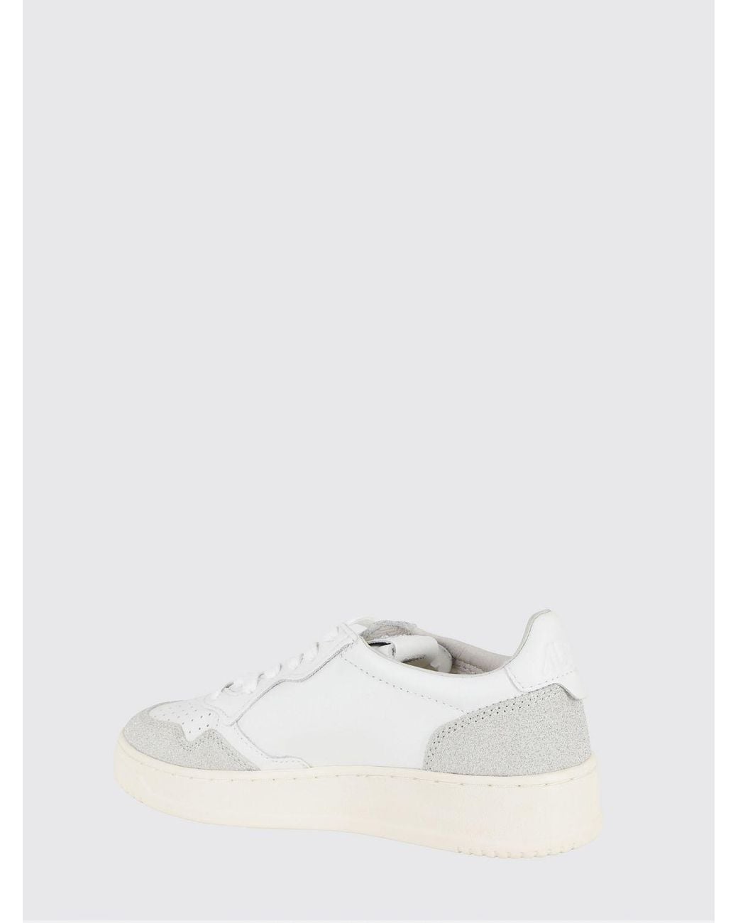 Autry Natural Medalist Low Leather And Glitter Sneakers