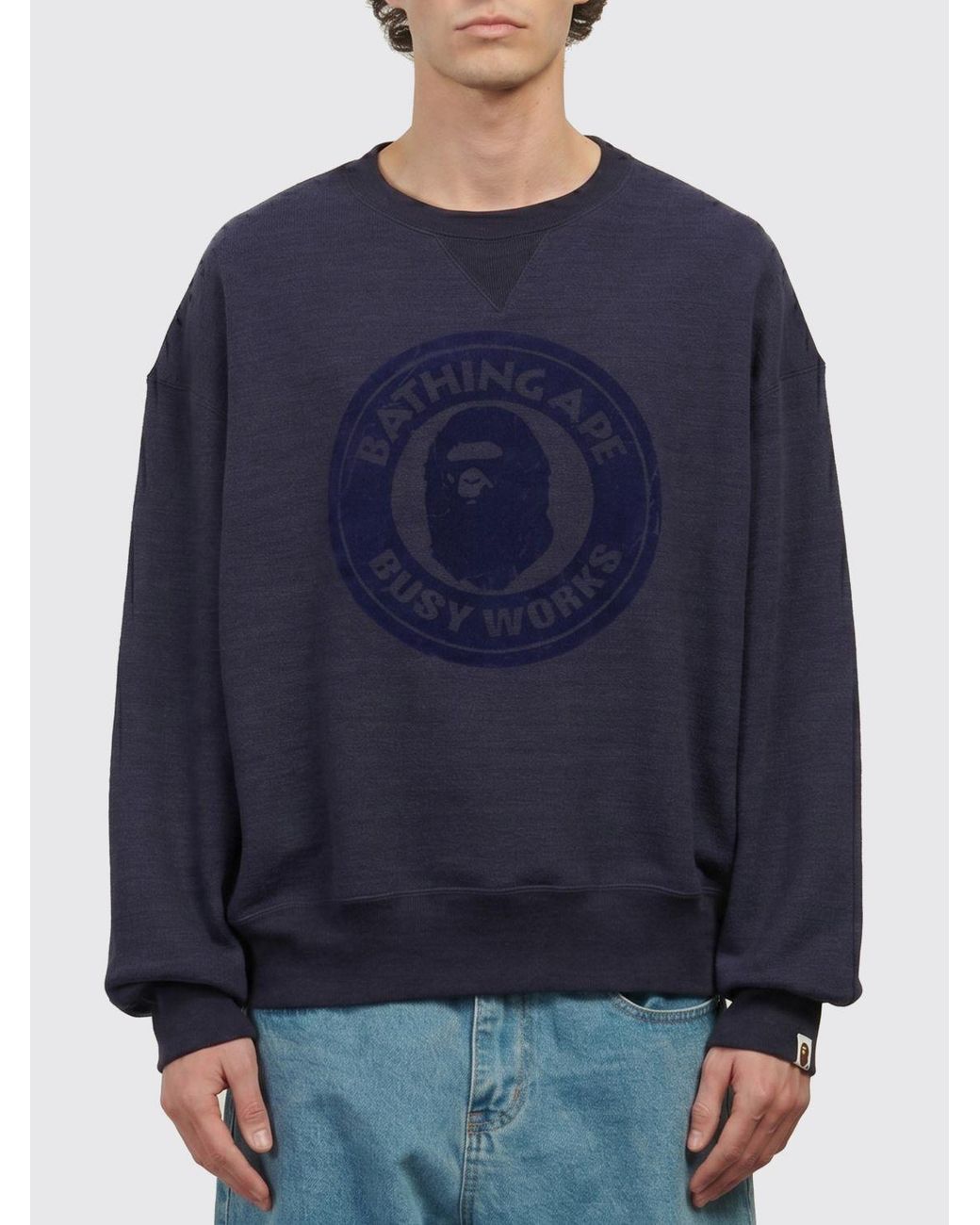 A Bathing Ape Blue Cotton Crewneck Sweatshirt for men
