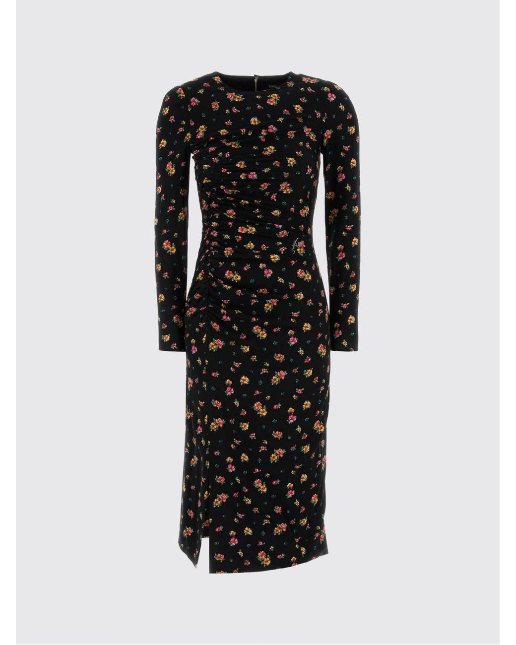 Dolce & Gabbana Black Dolce &Amp Gabbana Floral Silk Dress
