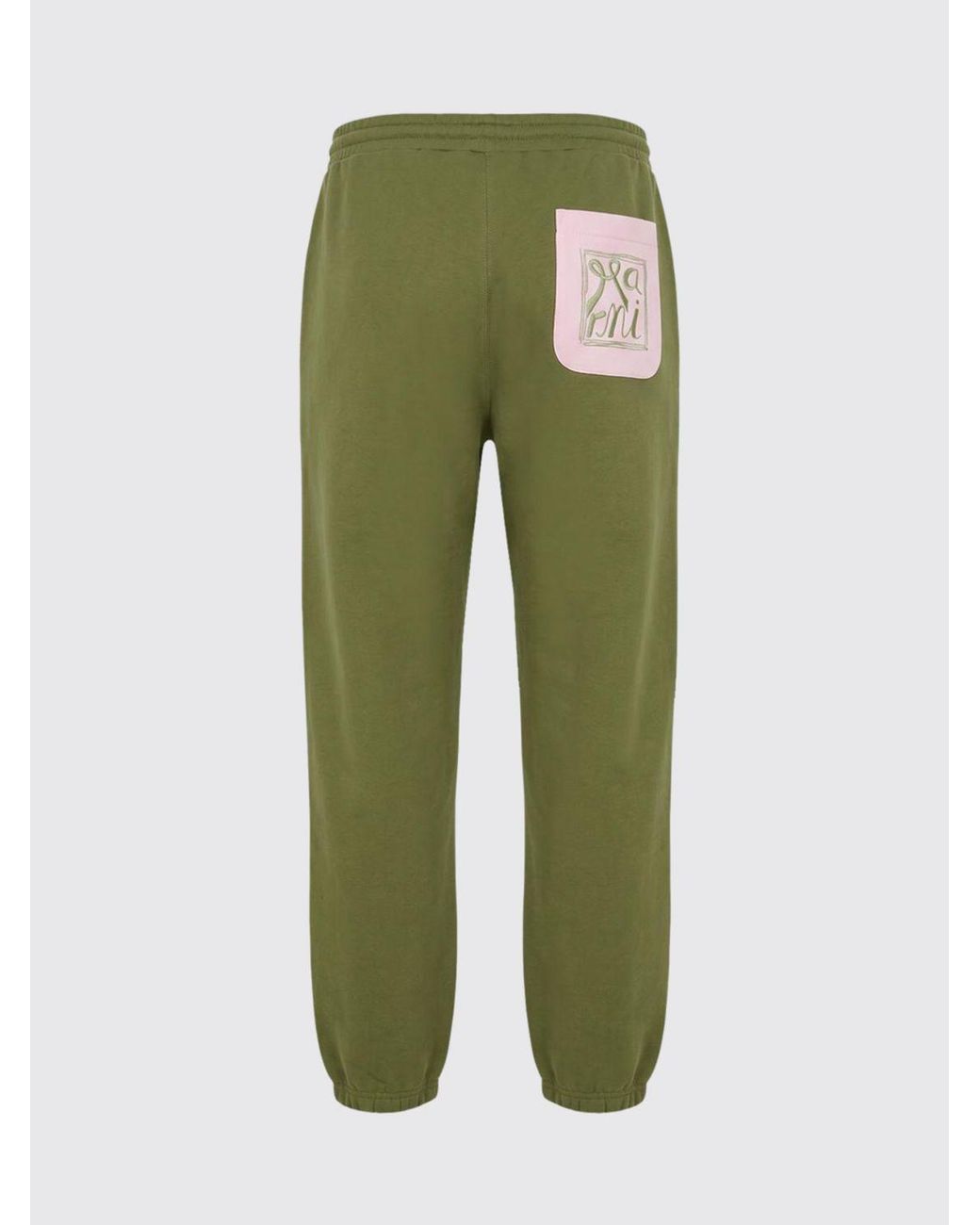 Marni Green Jersey Jogging Trousers With Elasticated Waist And Rear Logo