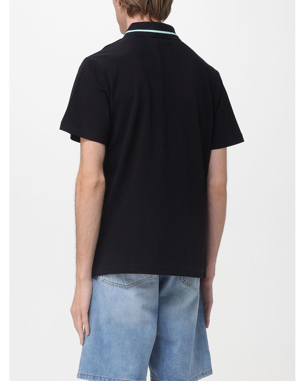 Just Cavalli Black Cotton Polo Shirt With Logo for men