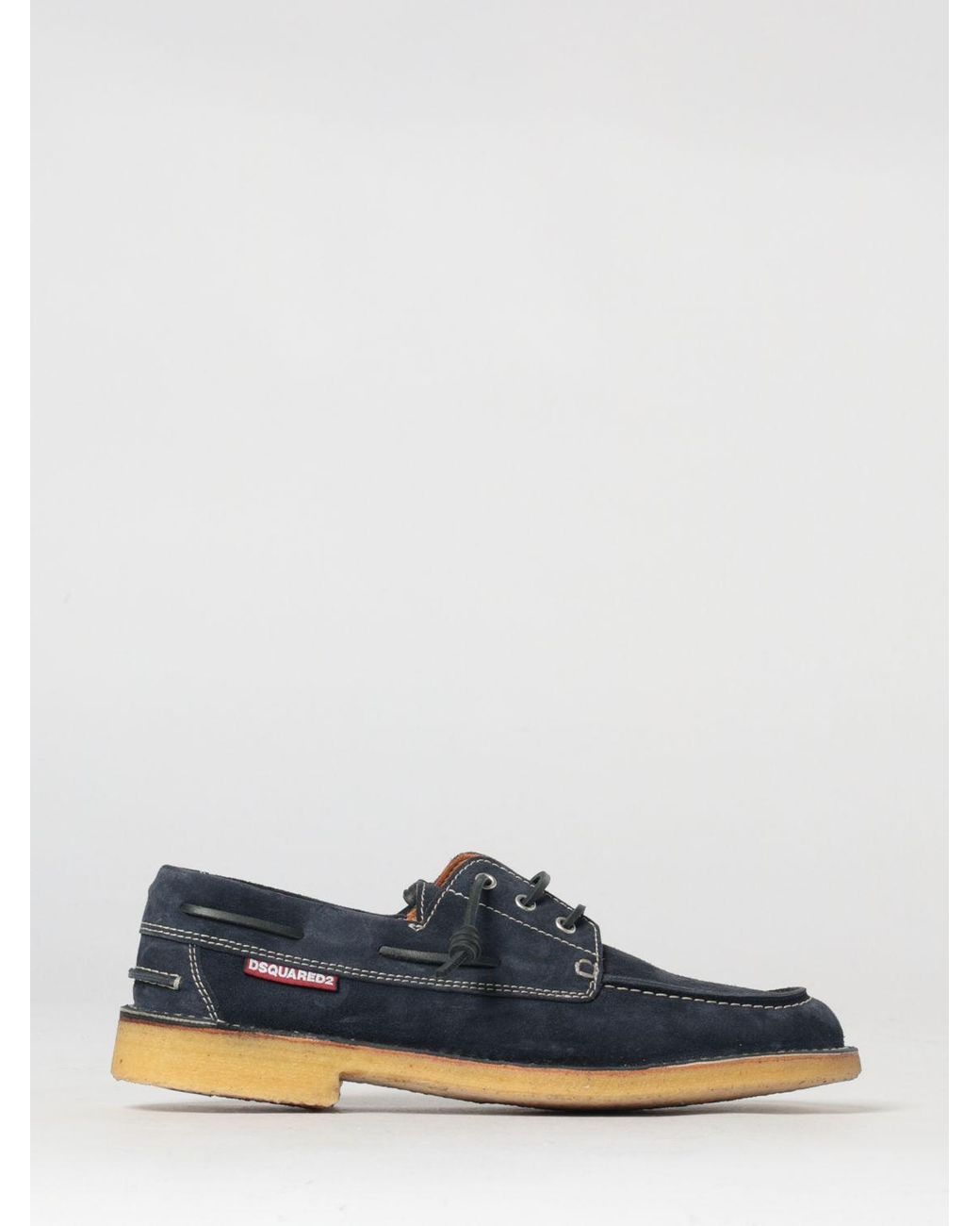 DSquared² Blue Neoclassic Suede Boat Loafers for men