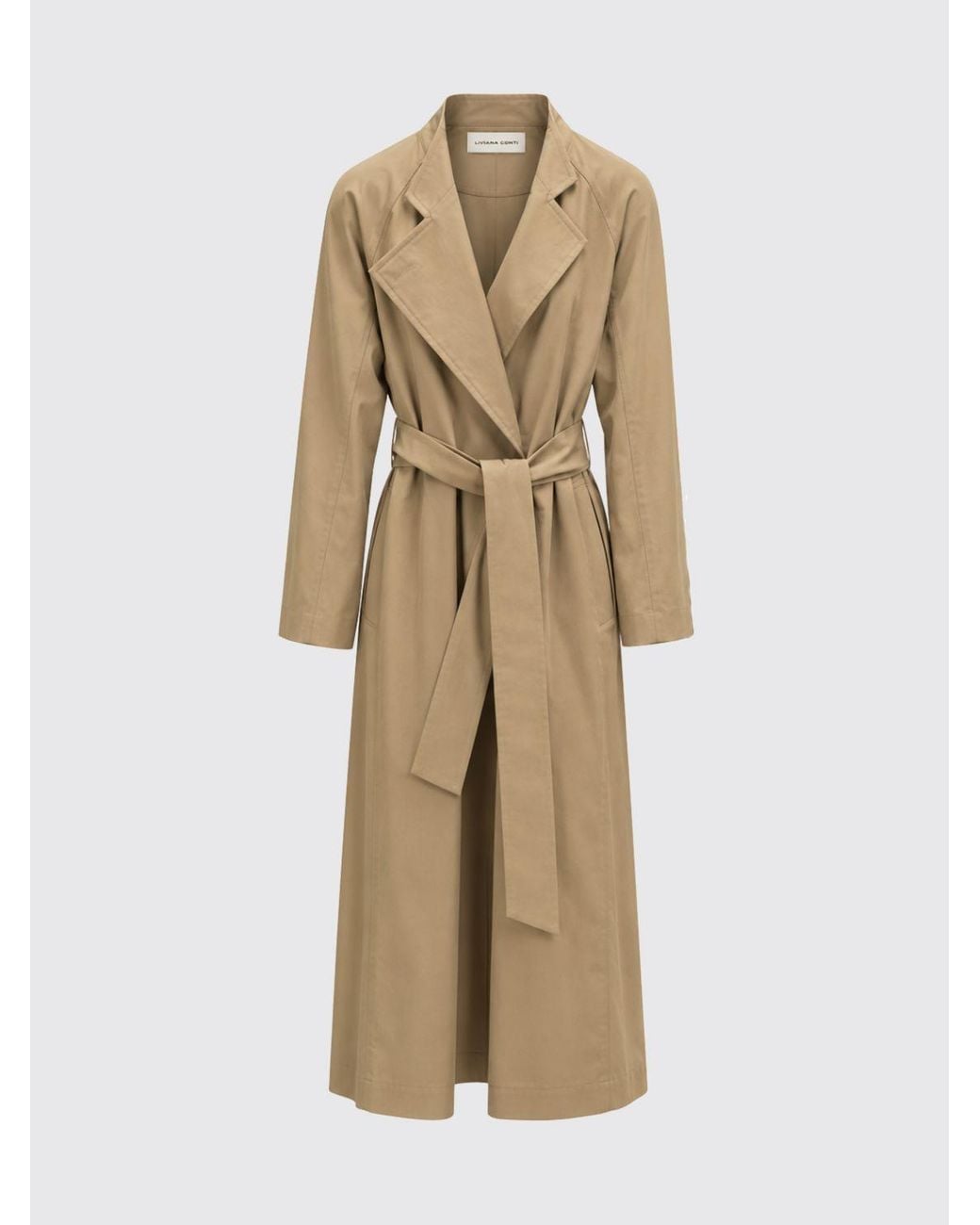 Liviana Conti Natural Long Cotton Robe Coat With Belt