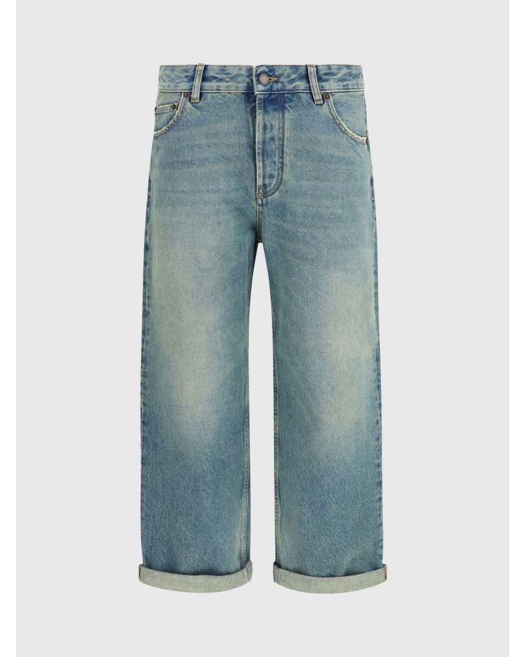 DARKPARK Blue Lizzie Mid-Rise Wide-Leg Denim Jeans With Cuffed Hem