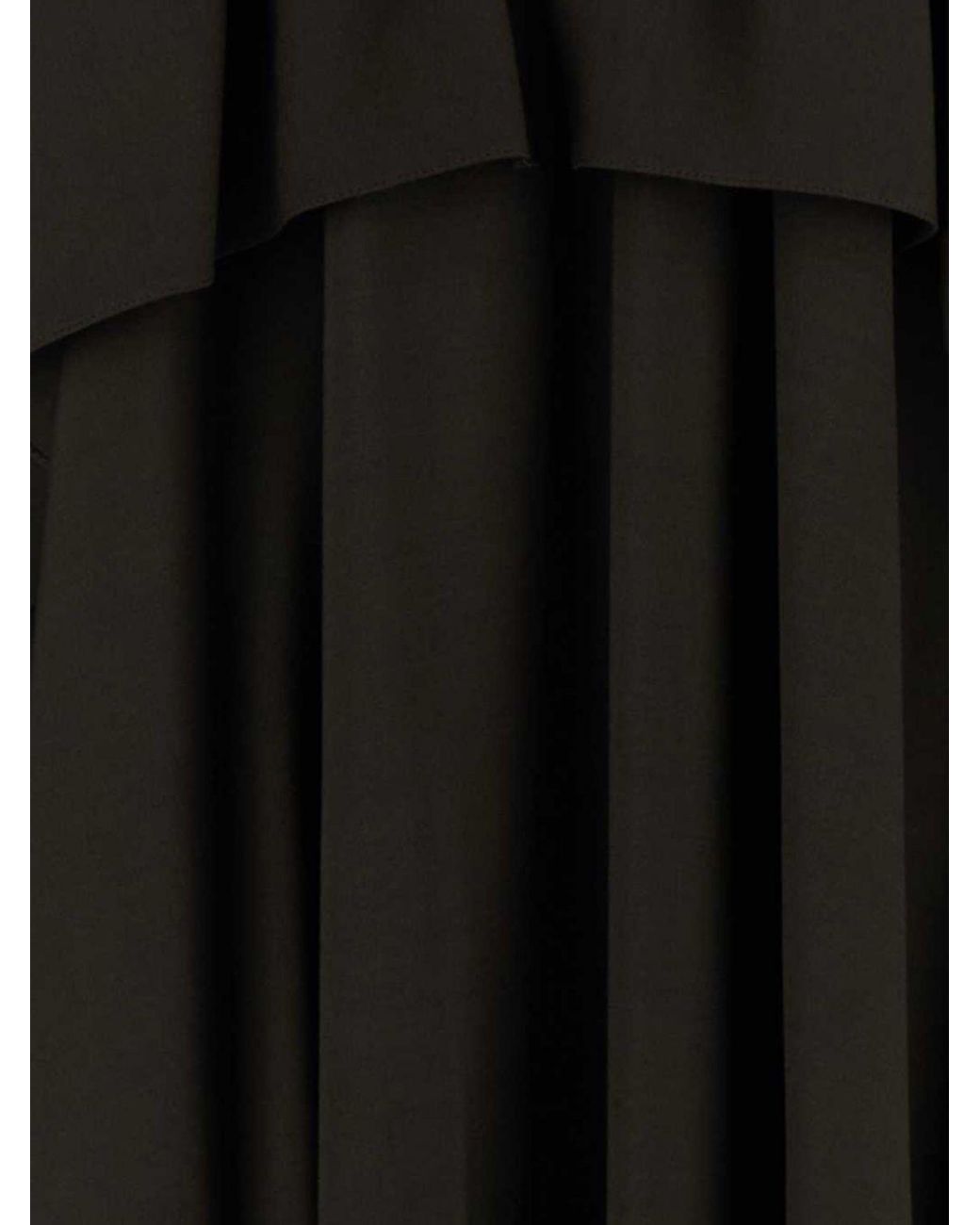 Loewe Black Sleeveless Slim Fit Asymmetrical Wool-Blend Midi Dress