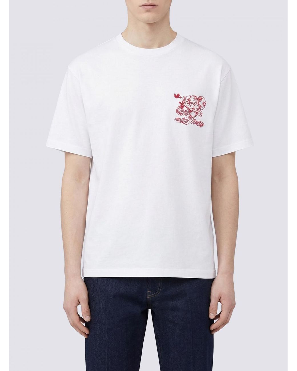 KENZO White Printed Cotton T-Shirt for men