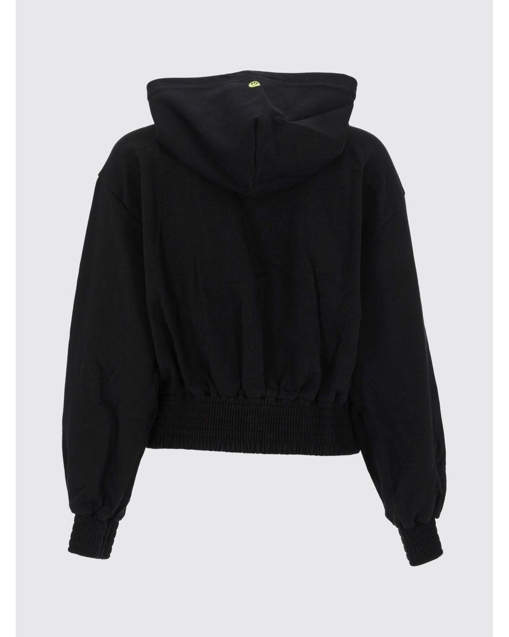 Barrow Blue Cotton Zip-Up Hoodie With Contrast Logo