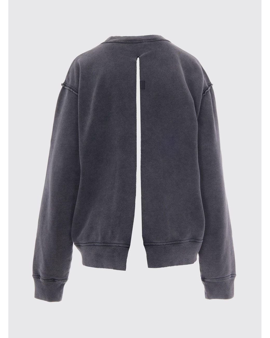 Haikure Blue Cotton Crewneck Sweatshirt With Cut-Out Detail And V-Back