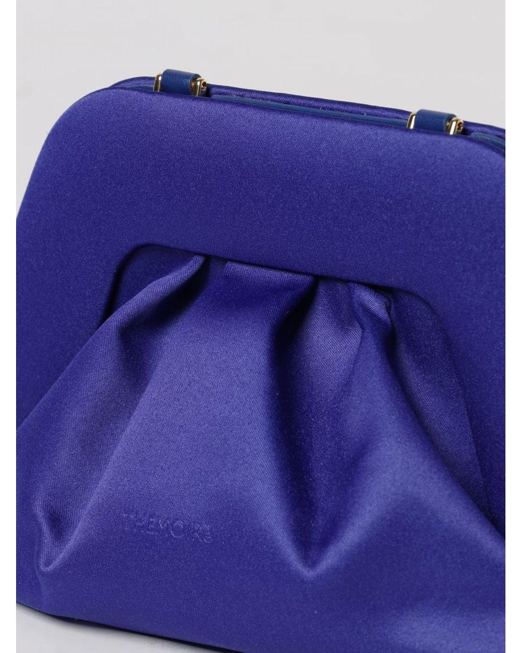 THEMOIRÈ Purple ThemoirÈ Bios Draped Satin Mini Bag With Shoulder Strap