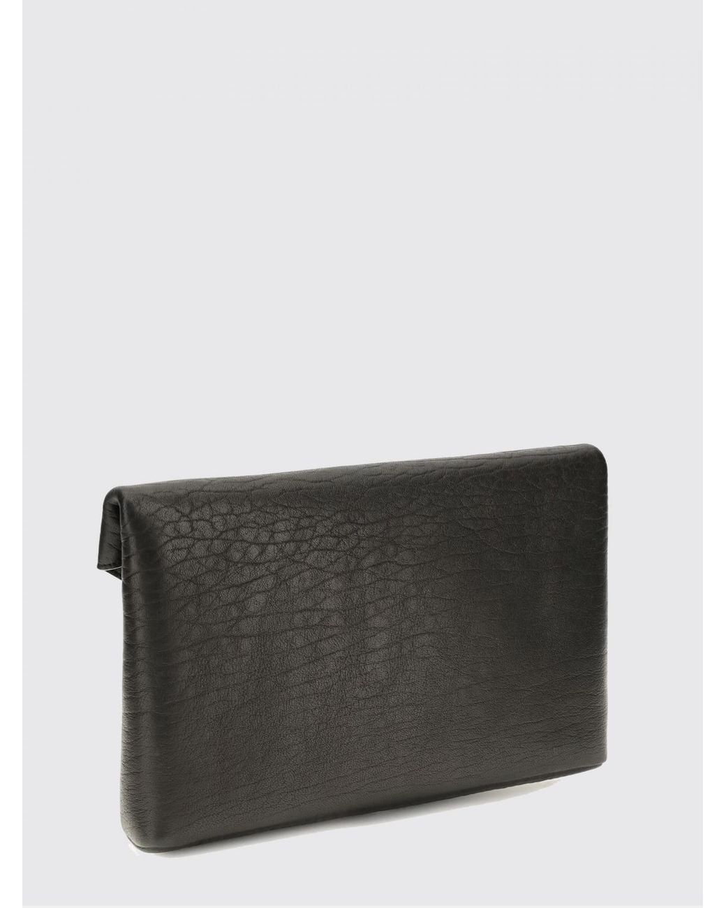 Saint Laurent Black Ysl Monogram Lambskin Envelope Clutch