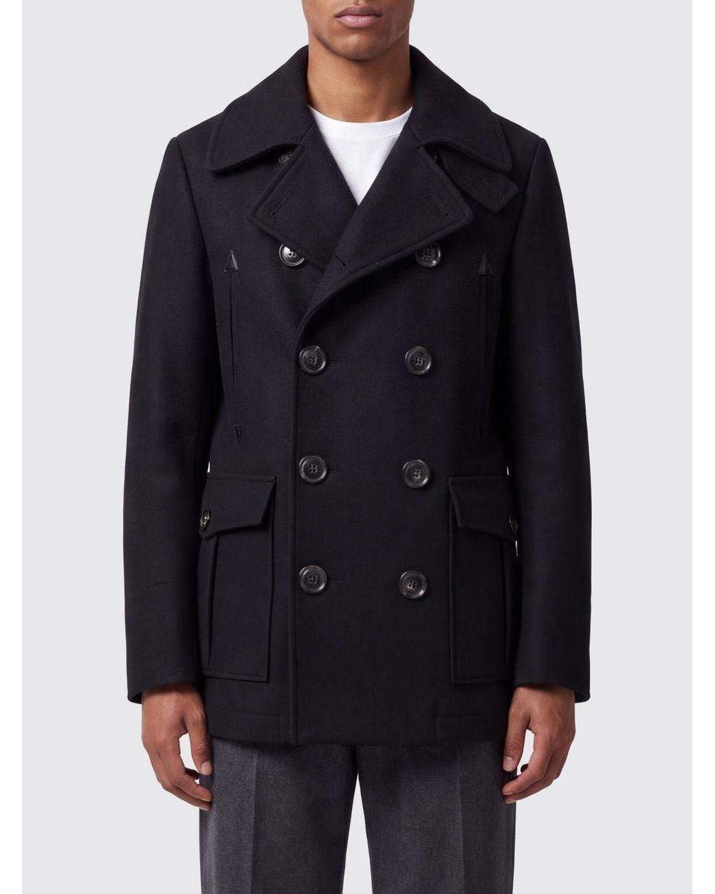 DSquared² Blue Double-Breasted Short Coat for men