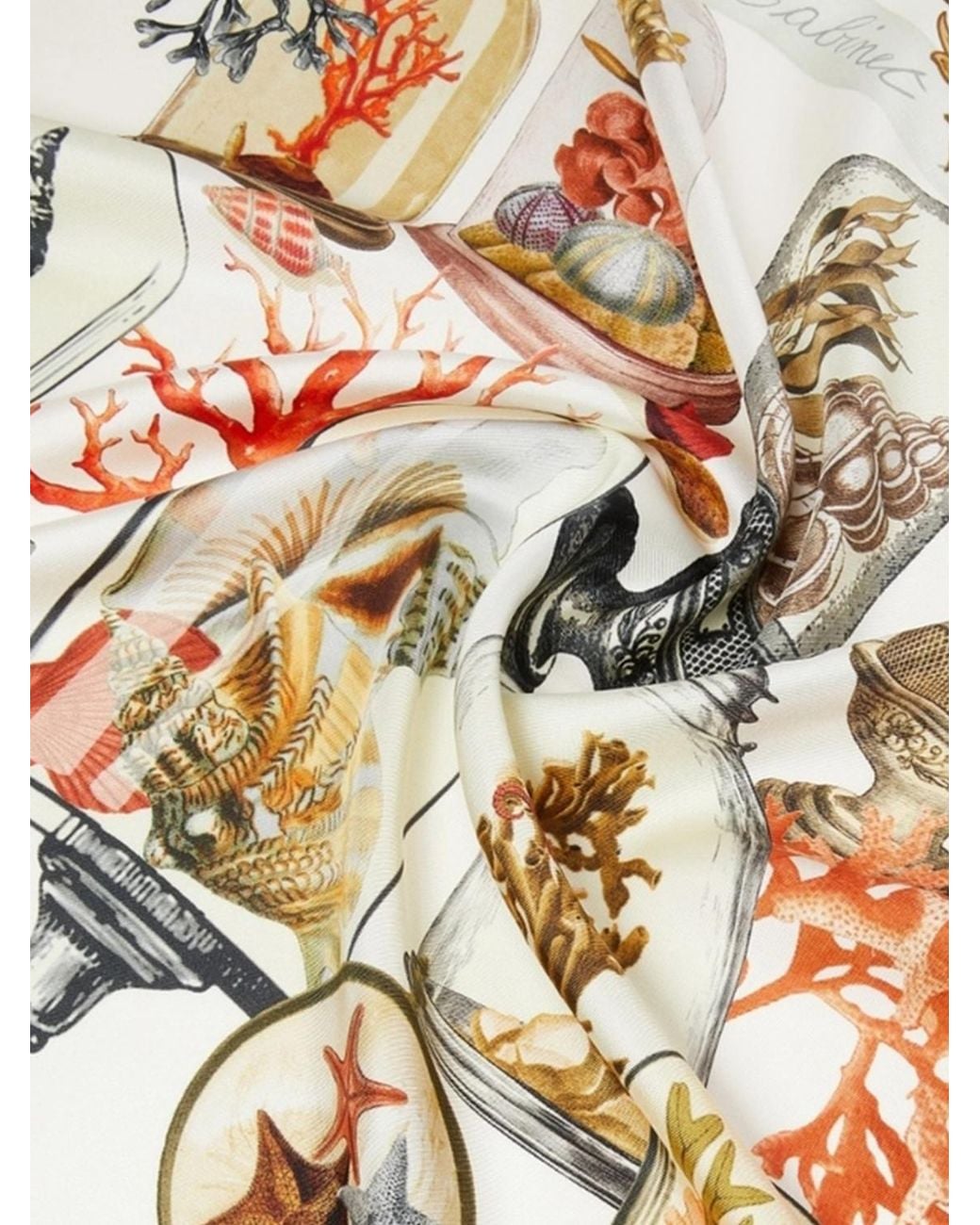 Max Mara Natural Graphic Print Silk Twill Square Foulard