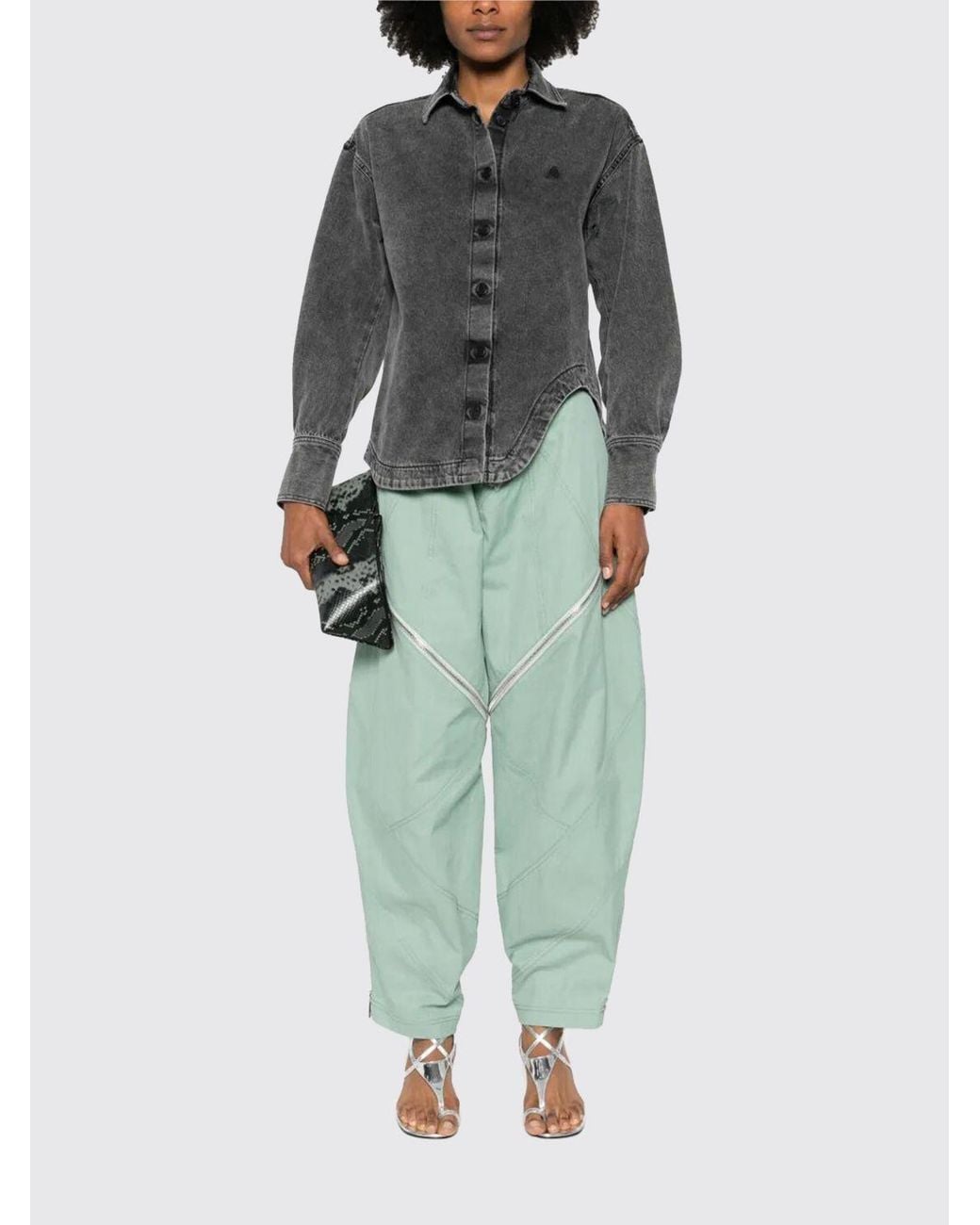 The Attico Gray Denim Shirt