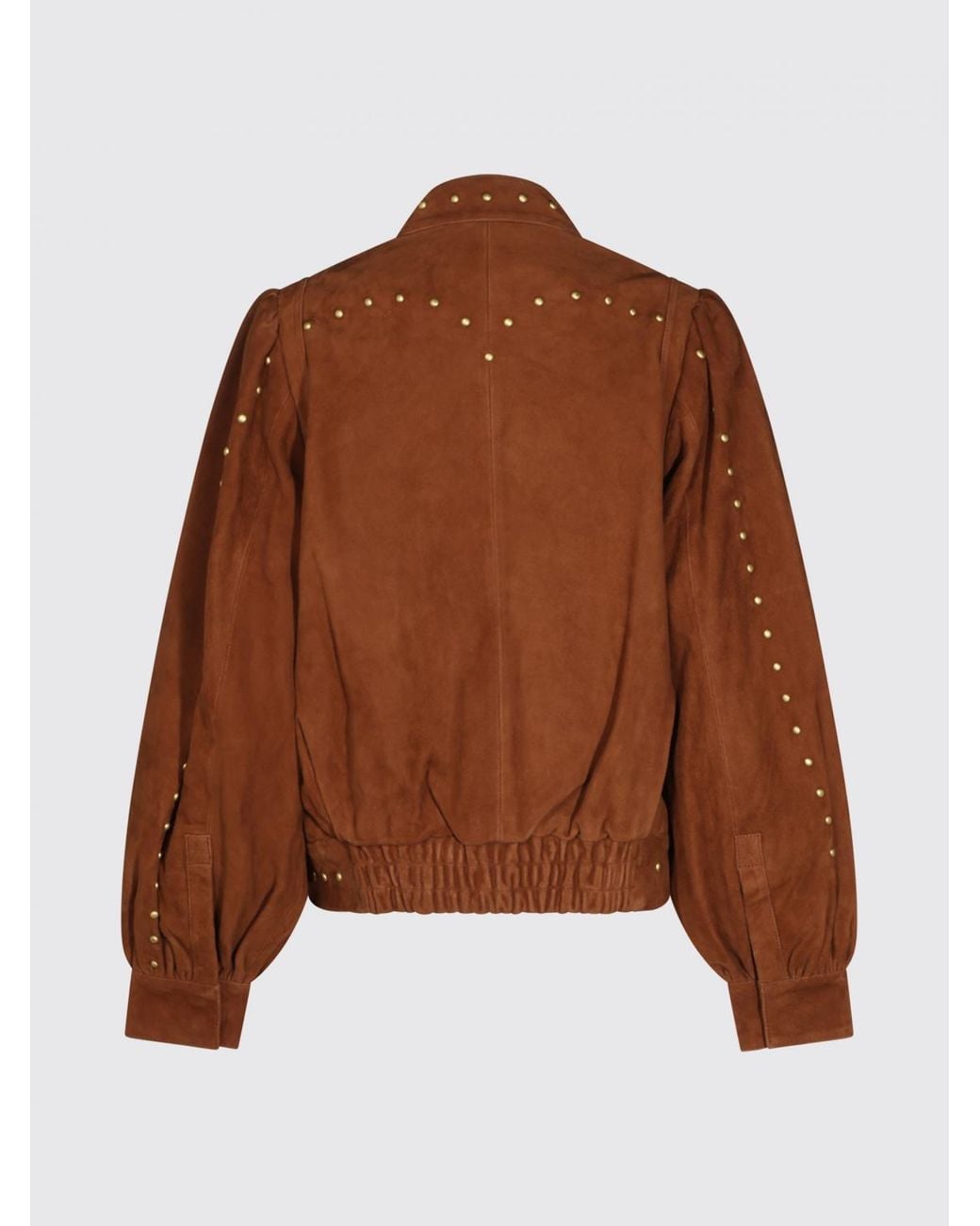 Farm Rio Brown Suede Biker Jacket With Studs And Adjustable Belt