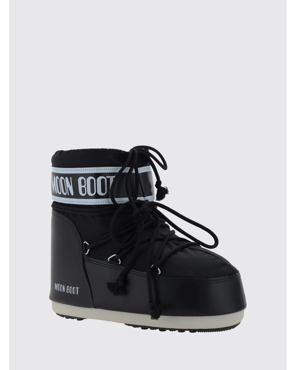 Moon Boot Black Icon Low Two-Tone Nylon Snow Boots With Logo