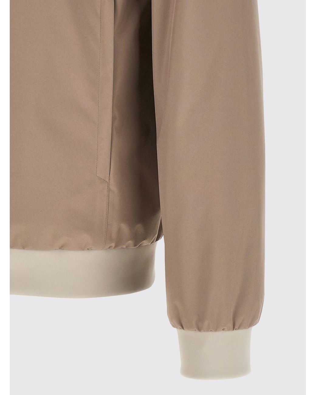 Herno Natural Technical Polyester Bomber Jacket With Ribbed-Knit Collar And Cuffs for men