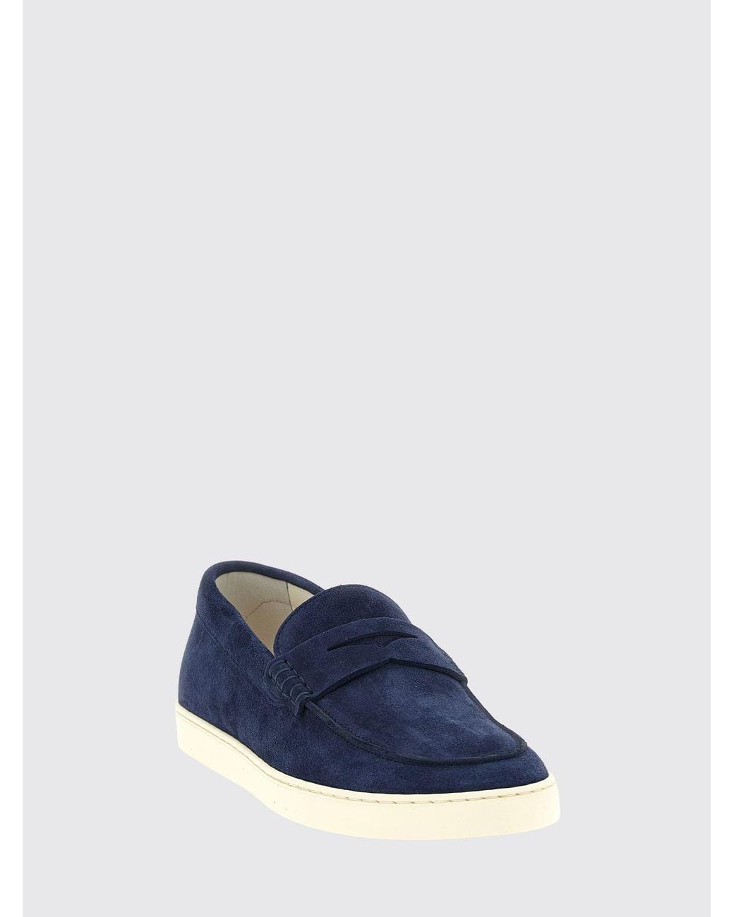 Brunello Cucinelli Blue Suede Loafers for men