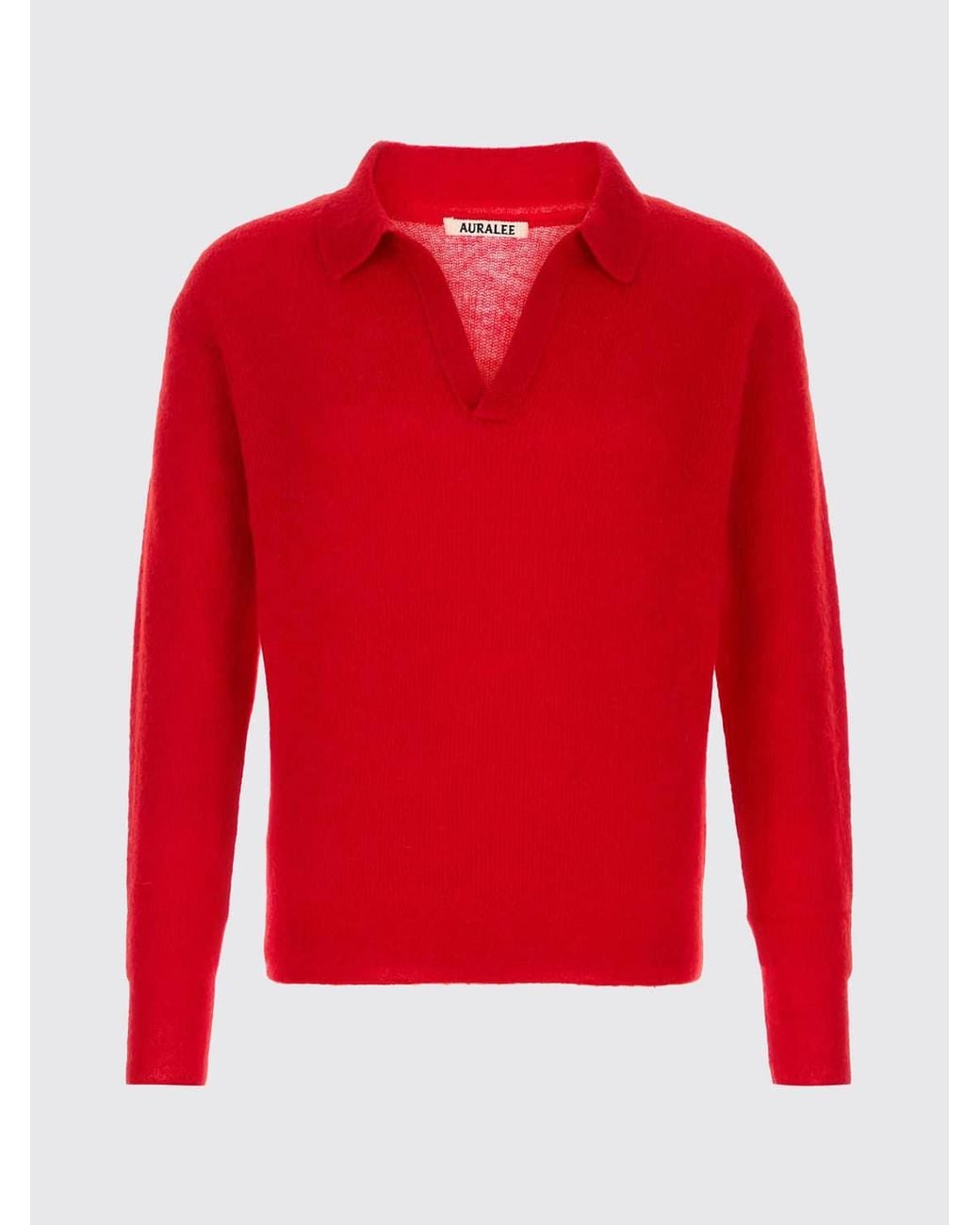 Polo De Punto En Mezcla De Alpaca De Manga Larga Auralee de hombre de color Red