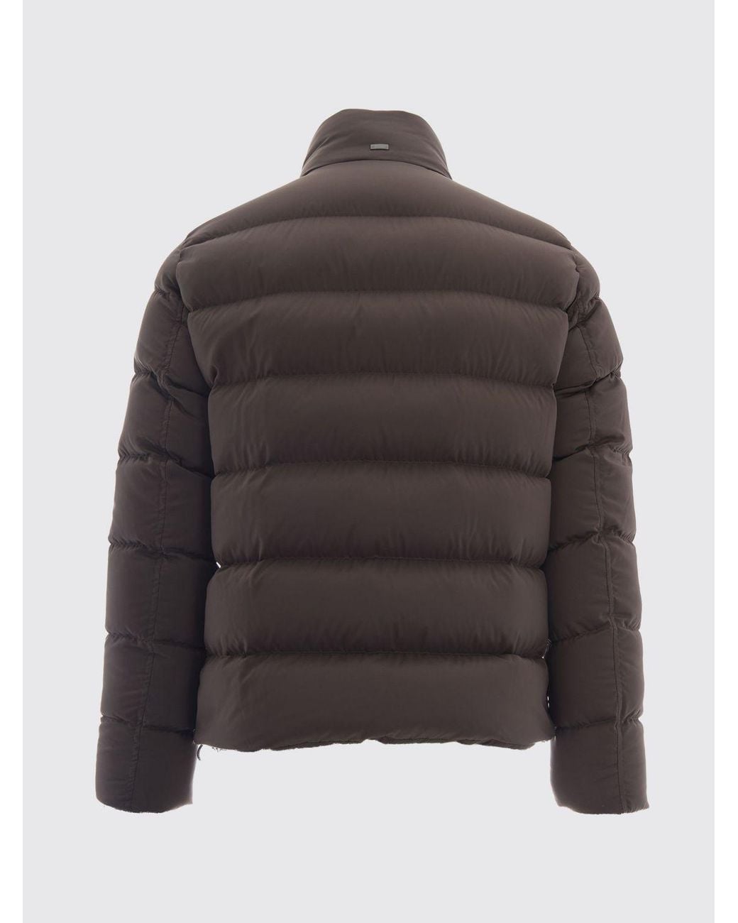 Herno Gray High Neck Quilted Down Jacket for men
