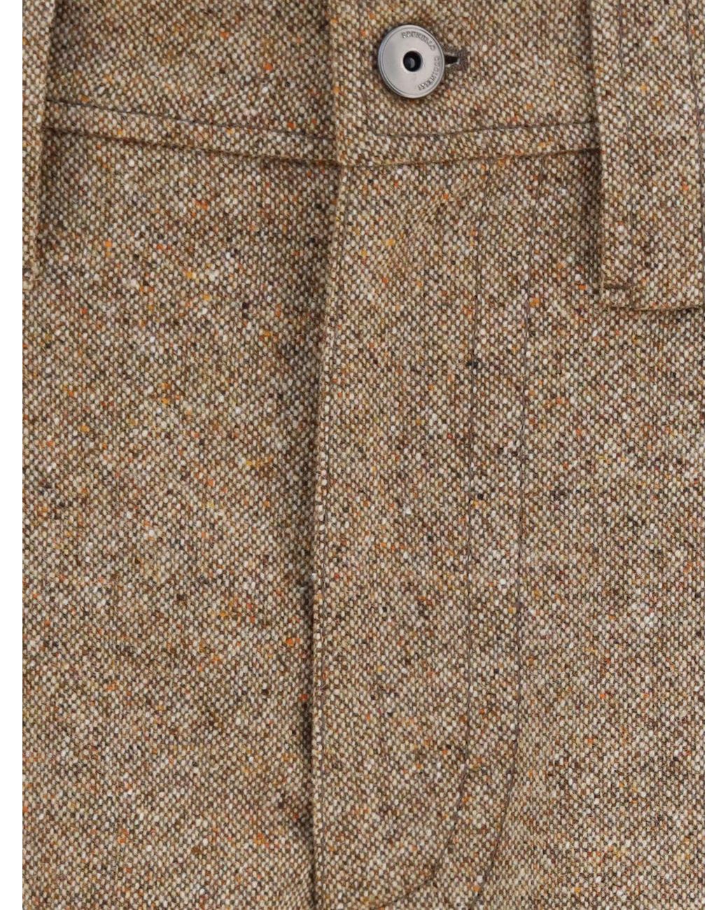 Brunello Cucinelli Natural High-Waisted 5-Pocket Wool Blend Trousers