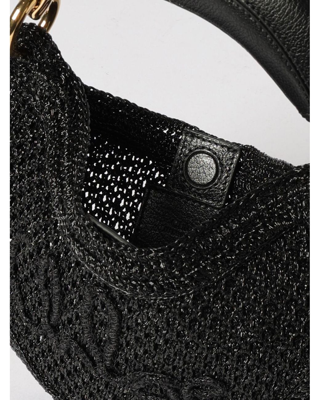 Chloé Black Chlo&Eacute Hobo Summer Banana Crochet Raffia Bag