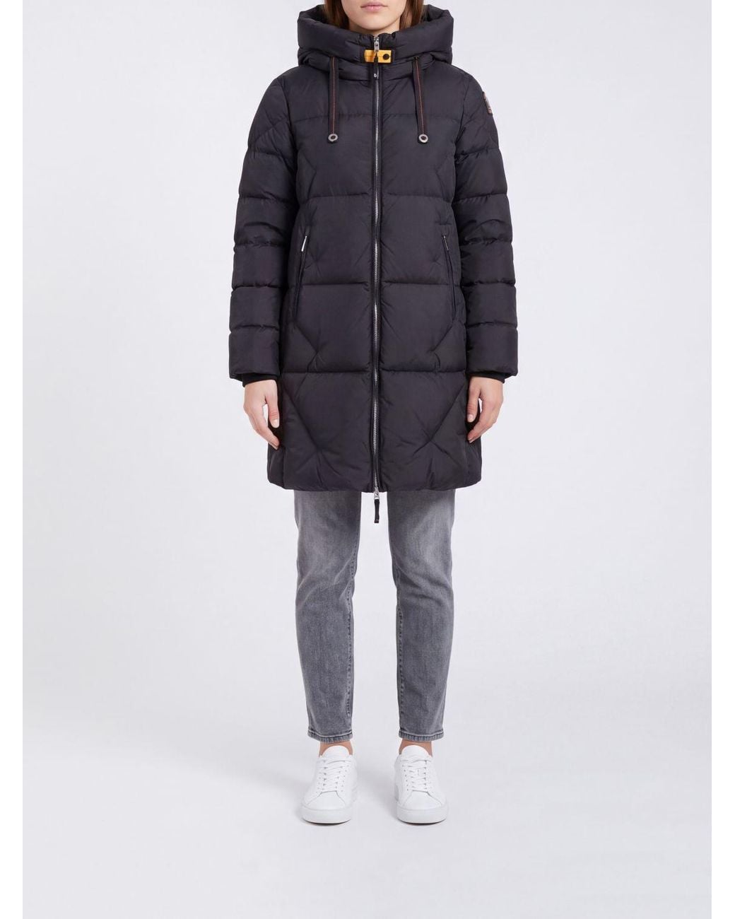 Parajumpers Blue Janet Long Quilted Nylon Down Jacket With Hood