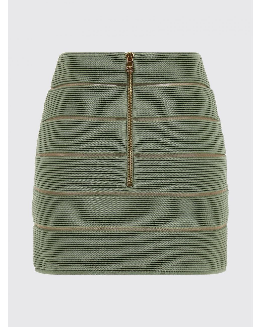 Balmain Green Jersey Mini Skirt