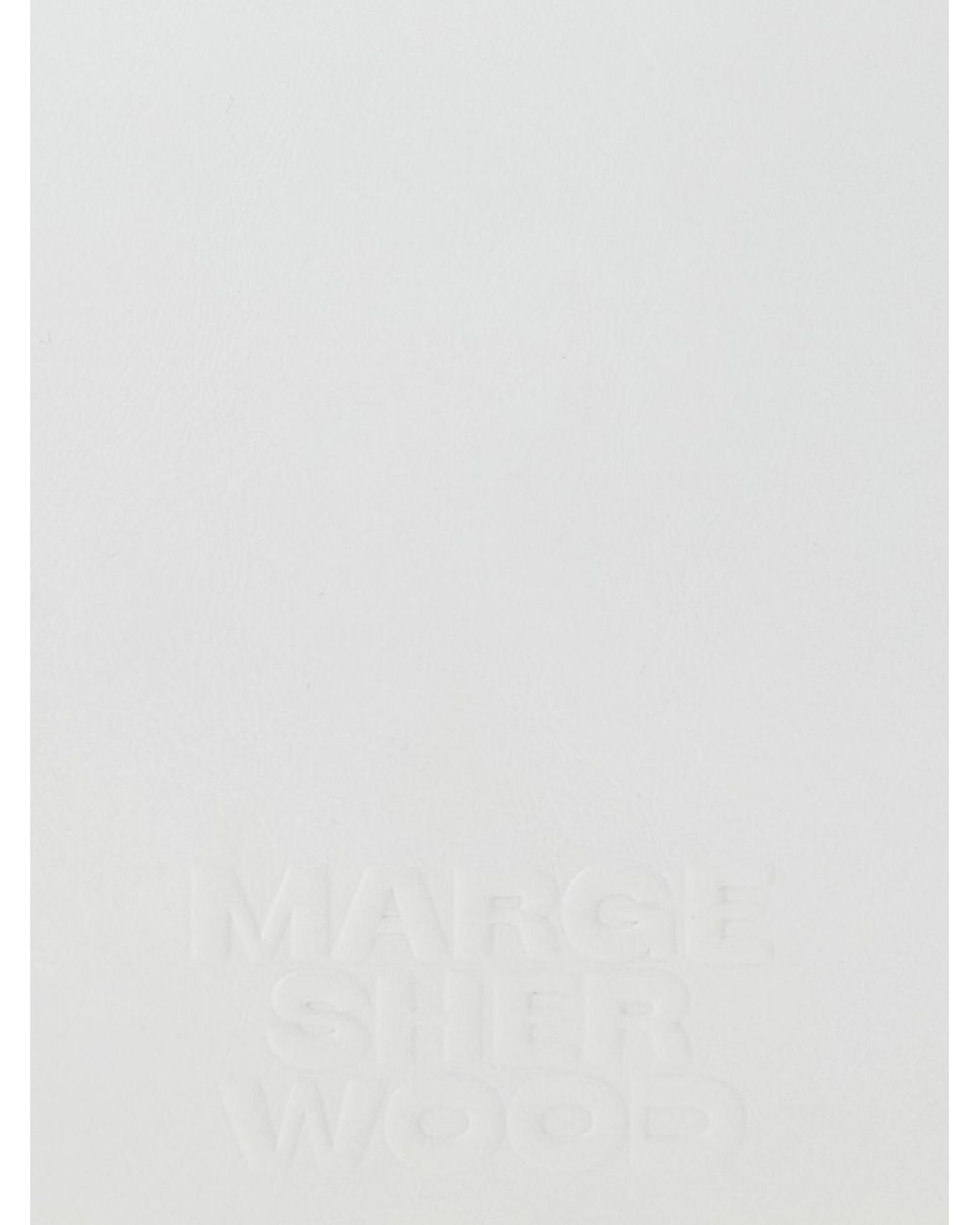 MARGE SHERWOOD White Boston Smooth Leather Shoulder Bag With Double Handle