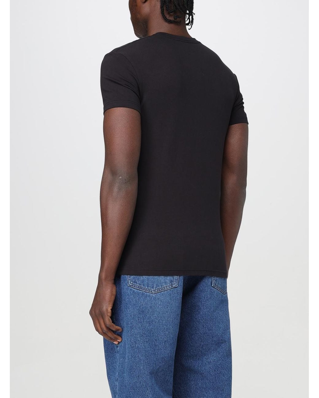 Just Cavalli Blue Round Neck Short Sleeve Tshirt for men